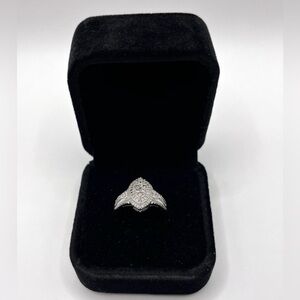 .50 cts Marquise Cut Natural Diamond Sterling Silver Ring Size 7